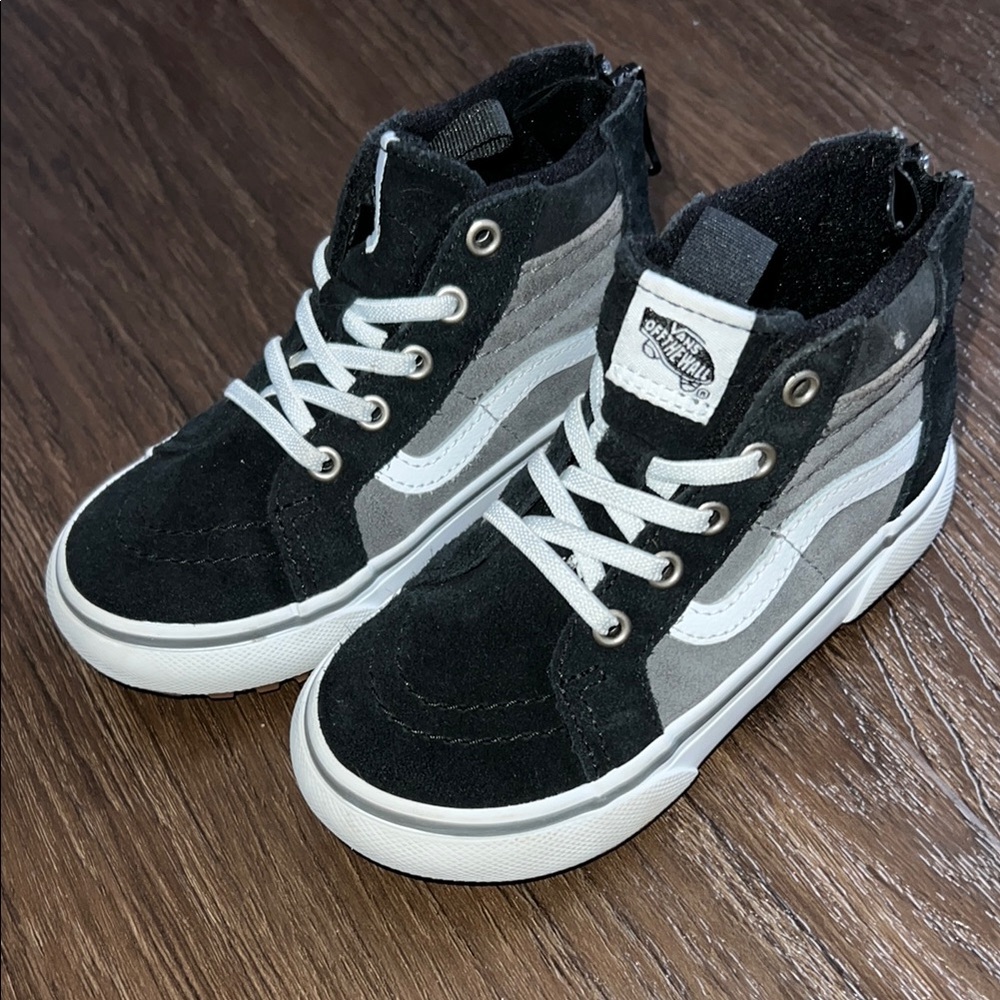 Vans Black and Gray High-Top Sneakers